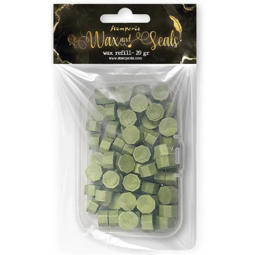 Perlas de lacre Verde Wax and Seals Stamperia