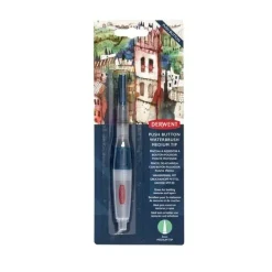 Pincel con depósito de agua botón pulsador y punta media Derwent