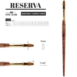 Pincel natural plano carrado Marta Kolinsky-Tajmyr Reserva 1226 Escoda