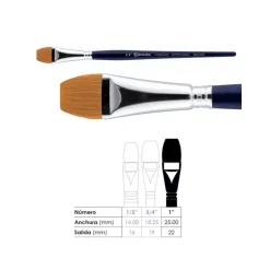 Pincel natural plano carrado Toray-R-Mix Chronos 1352 Escoda