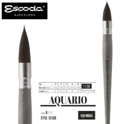 Pincel natural redondo Petit Gris Aquario 1130 Escoda