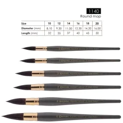 Pincel natural redondo pluma Petit Gris Aquario Gold 1140 Escoda