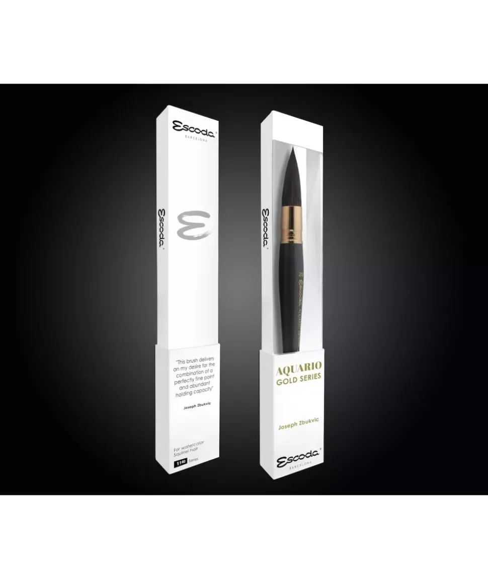 Pincel natural redondo pluma Petit Gris Aquario Gold 1140 Escoda