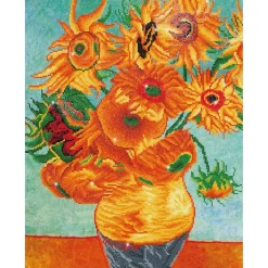 Pinta con diamantes Girasoles Van Gogh Diamond Dotz 56x71cm
