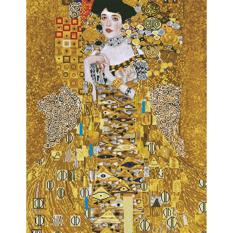 Pinta con diamantes Mujer dorada Klimt Diamond Dotz 67x91cm