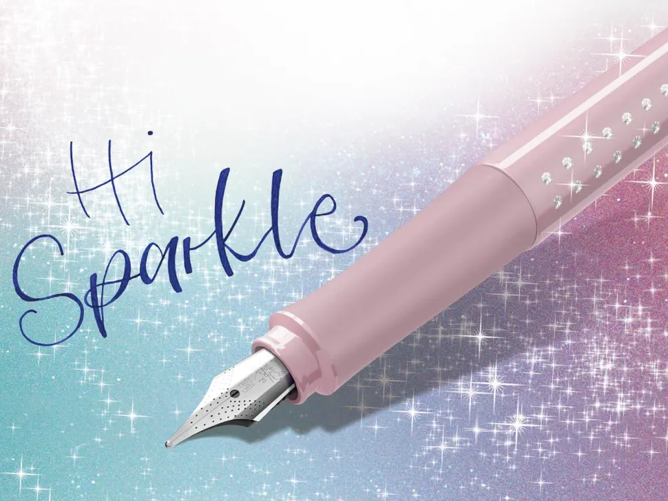 Pluma estilográfica Mediana Rosa Sparkle Faber-Castell
