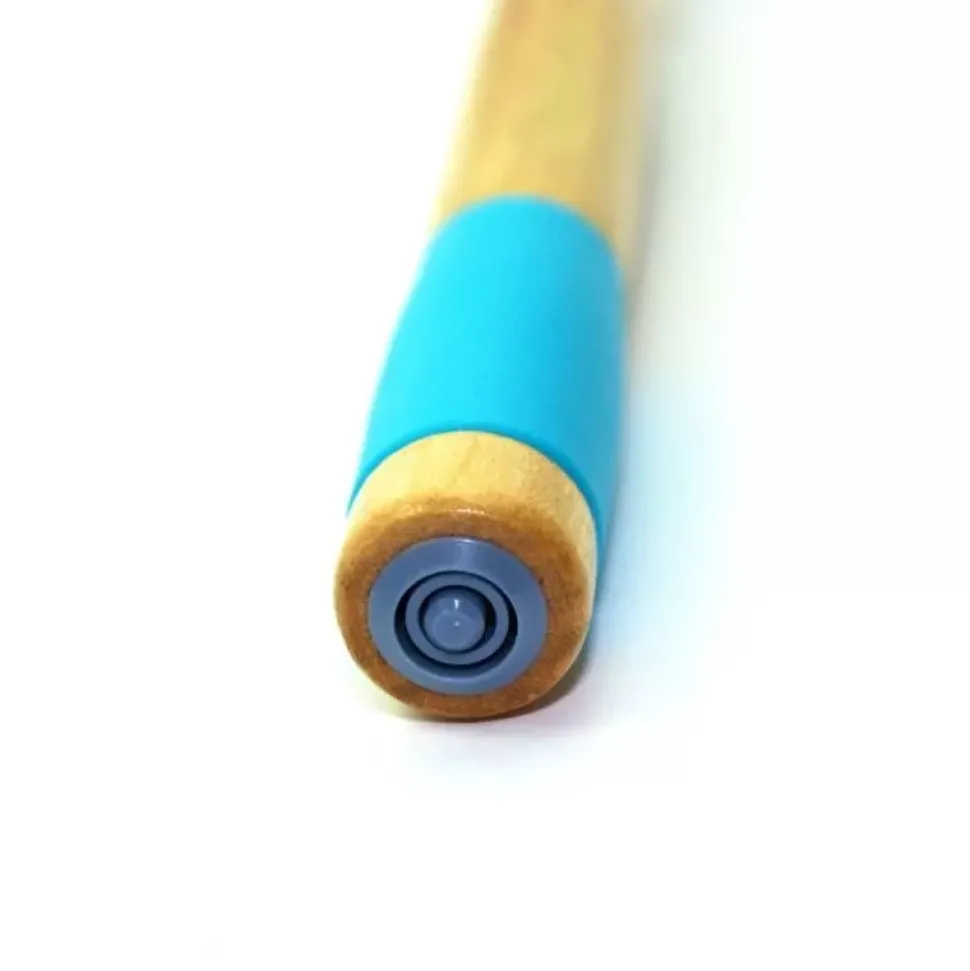 Portaplumillas ergonómico con mango azul y tapa Tachikawa