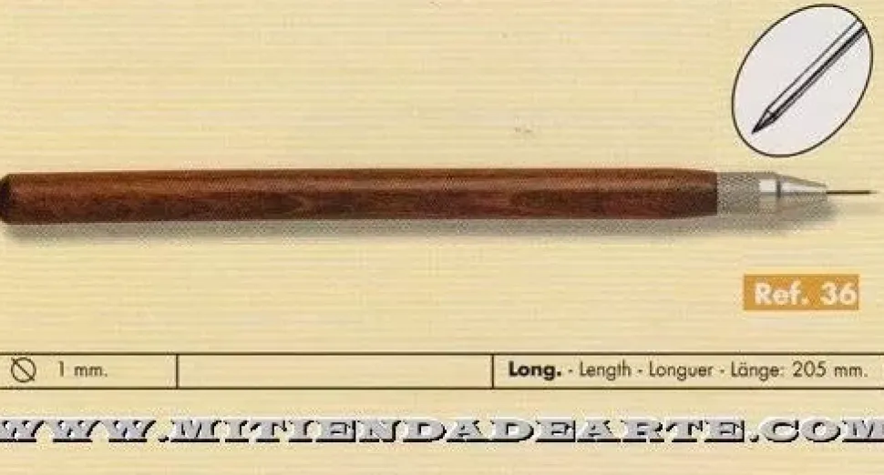 Punta seca mango de madera GR-036