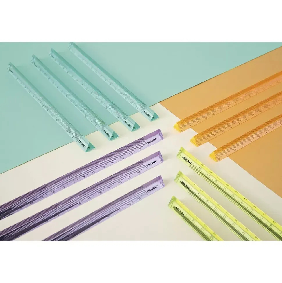 Regla triangular colores surtidos Pastel New Look Milan 15cm