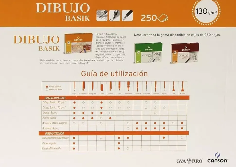Rollo Papel Dibujo Basik Satinado Canson 1,4x20m 150g/m²