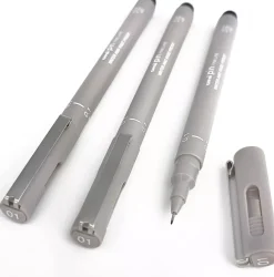 Rotulador Calibrado Pin Gris Claro Uni-Ball 0,1mm