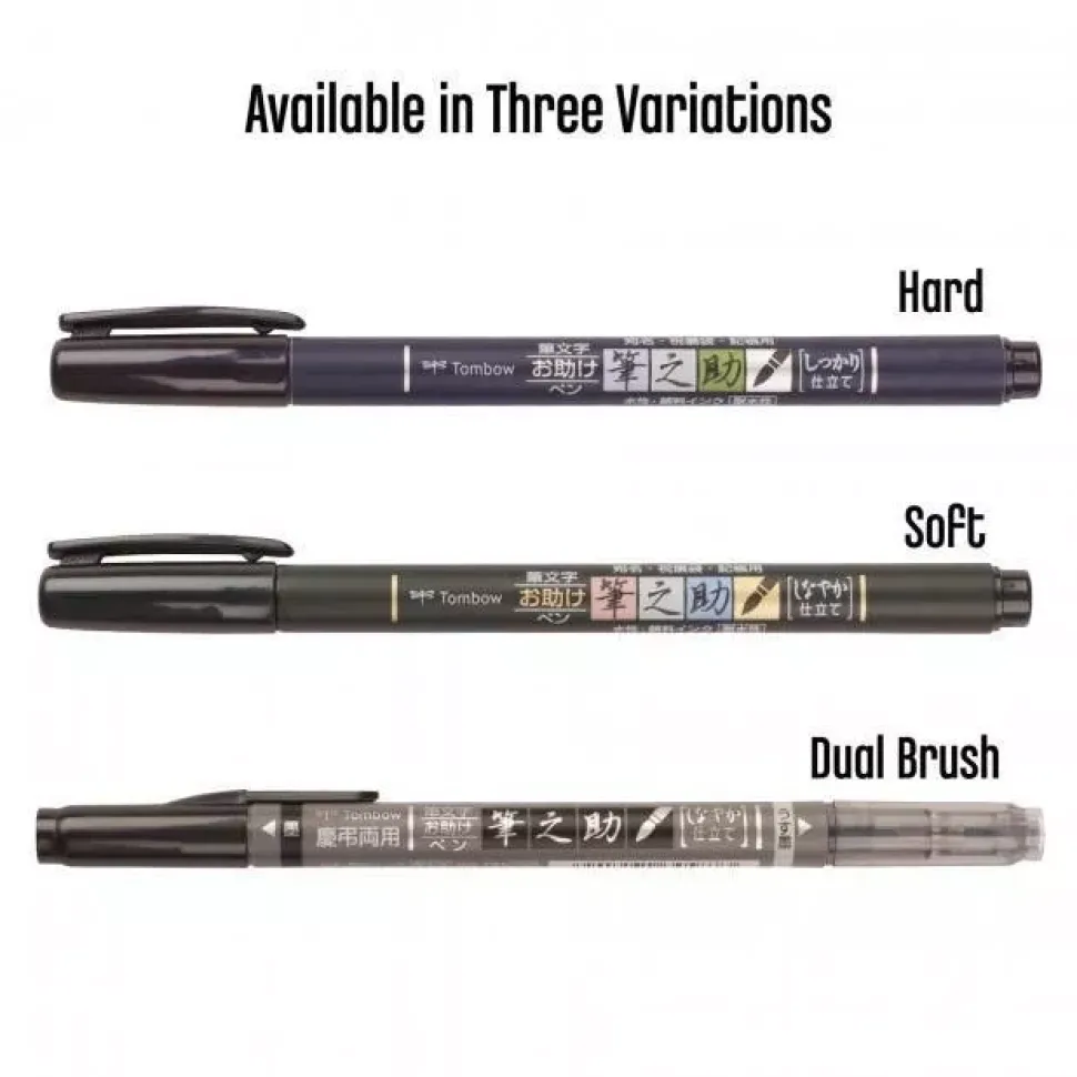 Rotulador Fudenosuke Doble punta gris y negro Tombow