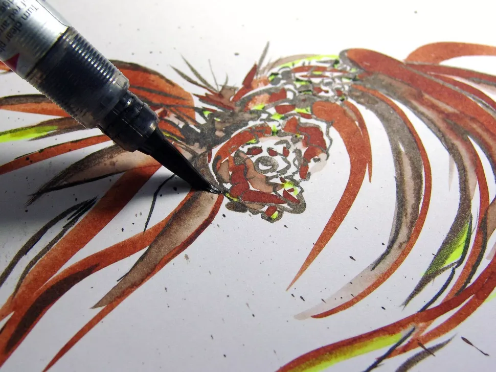 Rotulador Pentel Color Brush Turquesa #114