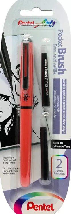 Rotulador Pocket Brush Naranja Pentel