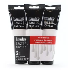 Set 3 acrílicos Basics blancos X0432 Liquitex 118ml