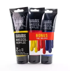 Set 3 acrílicos Basics primarios Liquitex 118ml