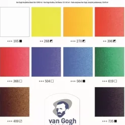 Set 10 acrílicos colores básicos Van Gogh tubo 40ml
