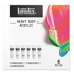 Set 6 acrílicos heavy body Fluorescente PRO Liquitex 59ml