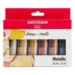 Set 6 Acrílicos Metálicos Selección General Talens 20ml