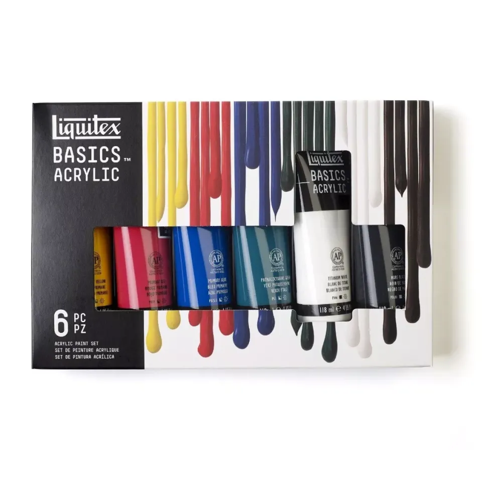 Set 6 acrílicos primarios Basics Liquitex 118ml