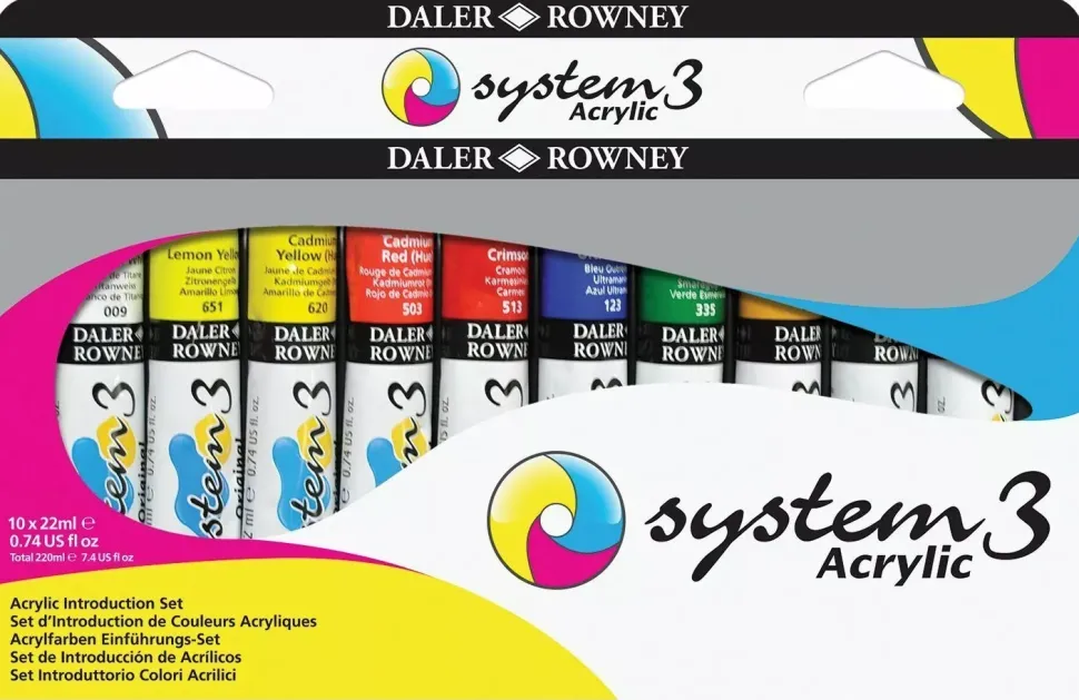 Set 10 acrílicos System3 Daler-Rowney 22ml