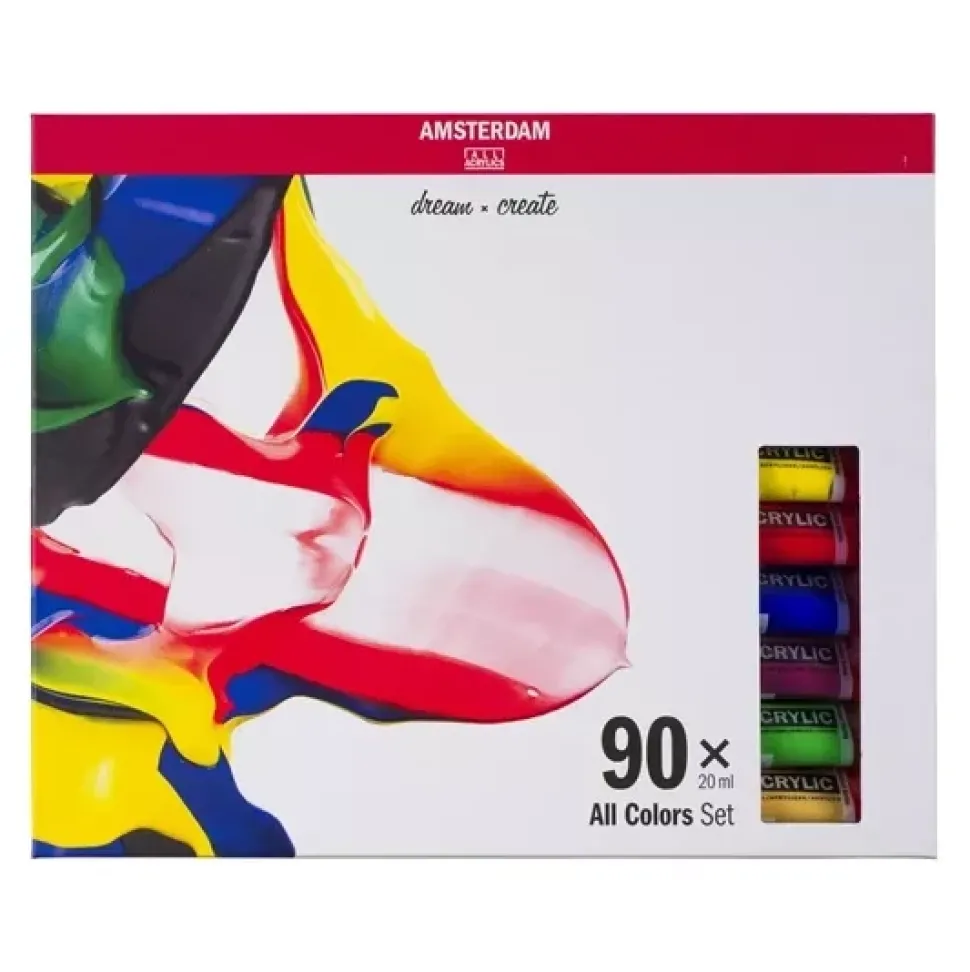 Set 90 Acrílicos todos los colores Talens 20ml