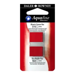 Set 2 Acuarela Aquafine 1/2 godet Alizarin Crimson y Madder Pink Daler-Rowney