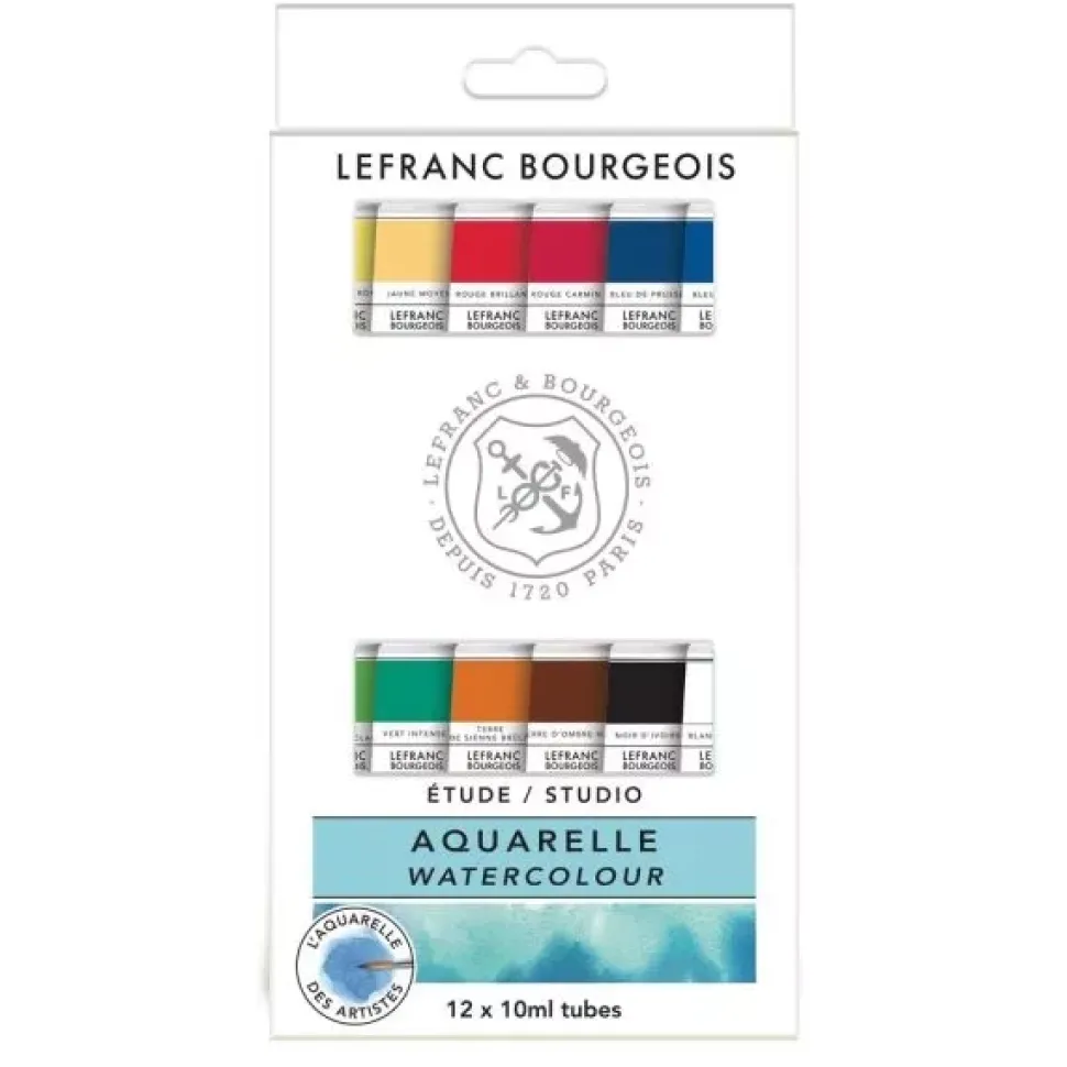 Set 12 acuarela Studio Lefranc and Paris 10ml