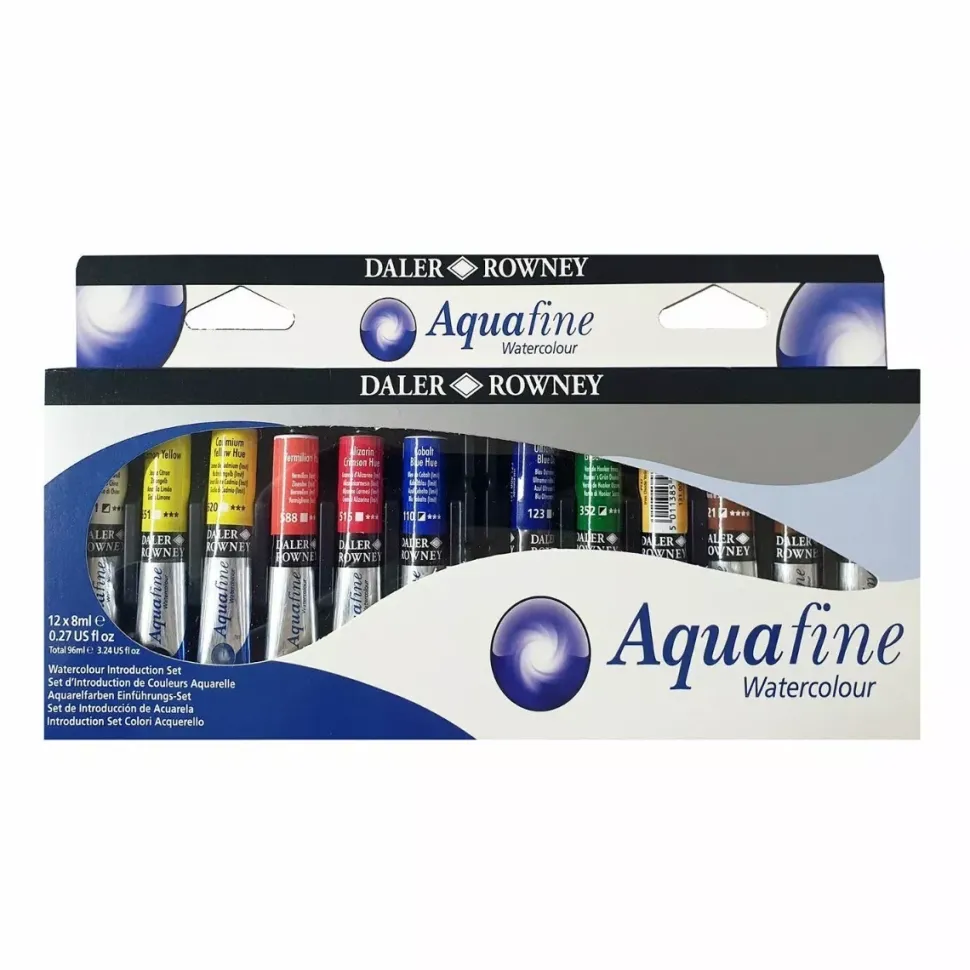 Set 12 acuarelas Introducción Aquafine Daler-Rowney 8ml