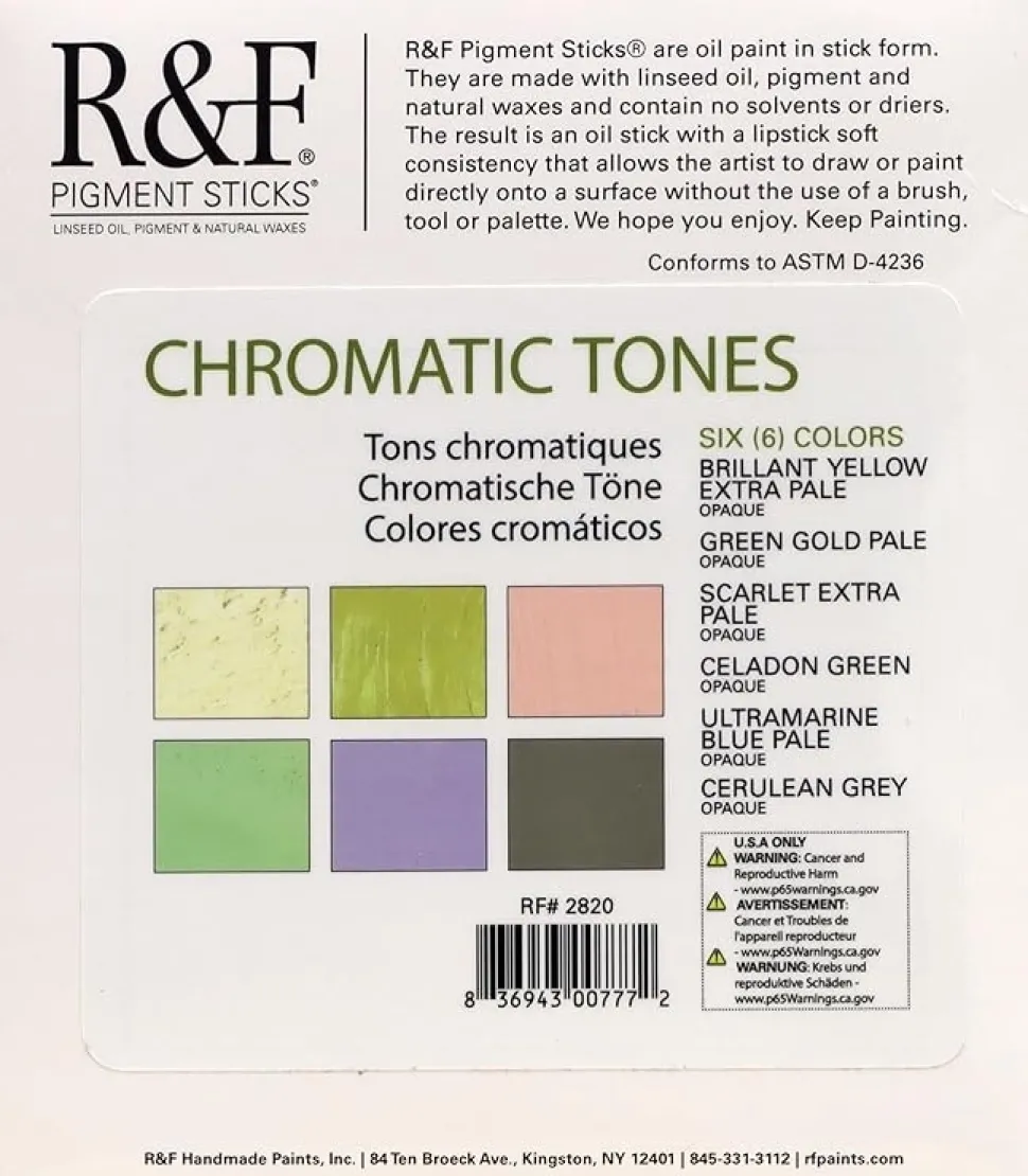 Set 6 Barras de pigmento al óleo Chromatic Tone R&F 38ml
