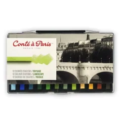 Set 12 Carrés paisajes Conté à Paris