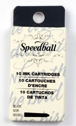 Set 10 cartuchos de tinta negra para pluma estilográfica Speedball