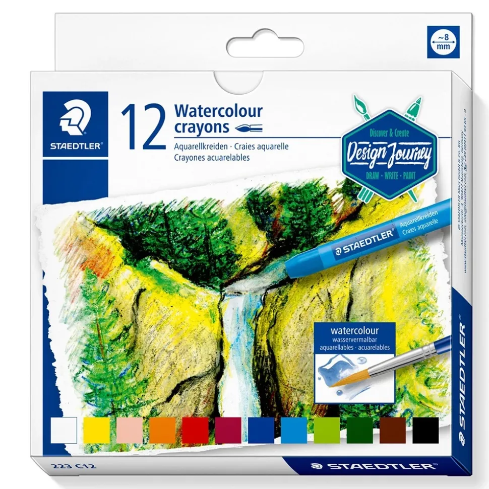 Set 12 ceras colores acuarelables 223 Staedtler