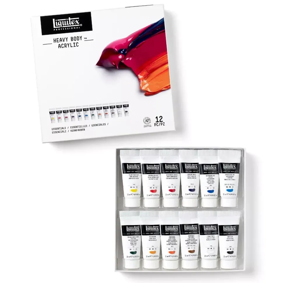 Set 12 colores acrílicos Heavy Body Liquitex 22ml
