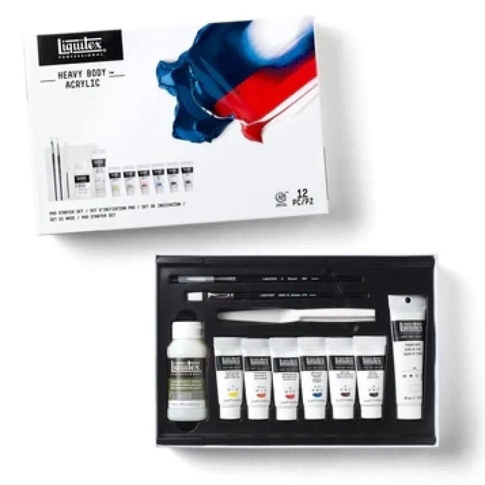 Set 12 colores acrílicos Heavy Body Pro Starter Liquitex 59ml