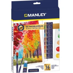Set 16 elementos para pintura acrílica Manley