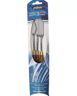 Set 3 espátulas con mango de madera Pebeo
