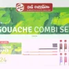 Set 12 Gouache + Bloc + Pinceles Talens
