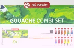 Set 12 Gouache + Bloc + Pinceles Talens