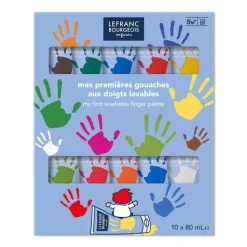 Set 10 gouache infantil Dedos Lavables Classic Lefranc and Bourgeois 80ml