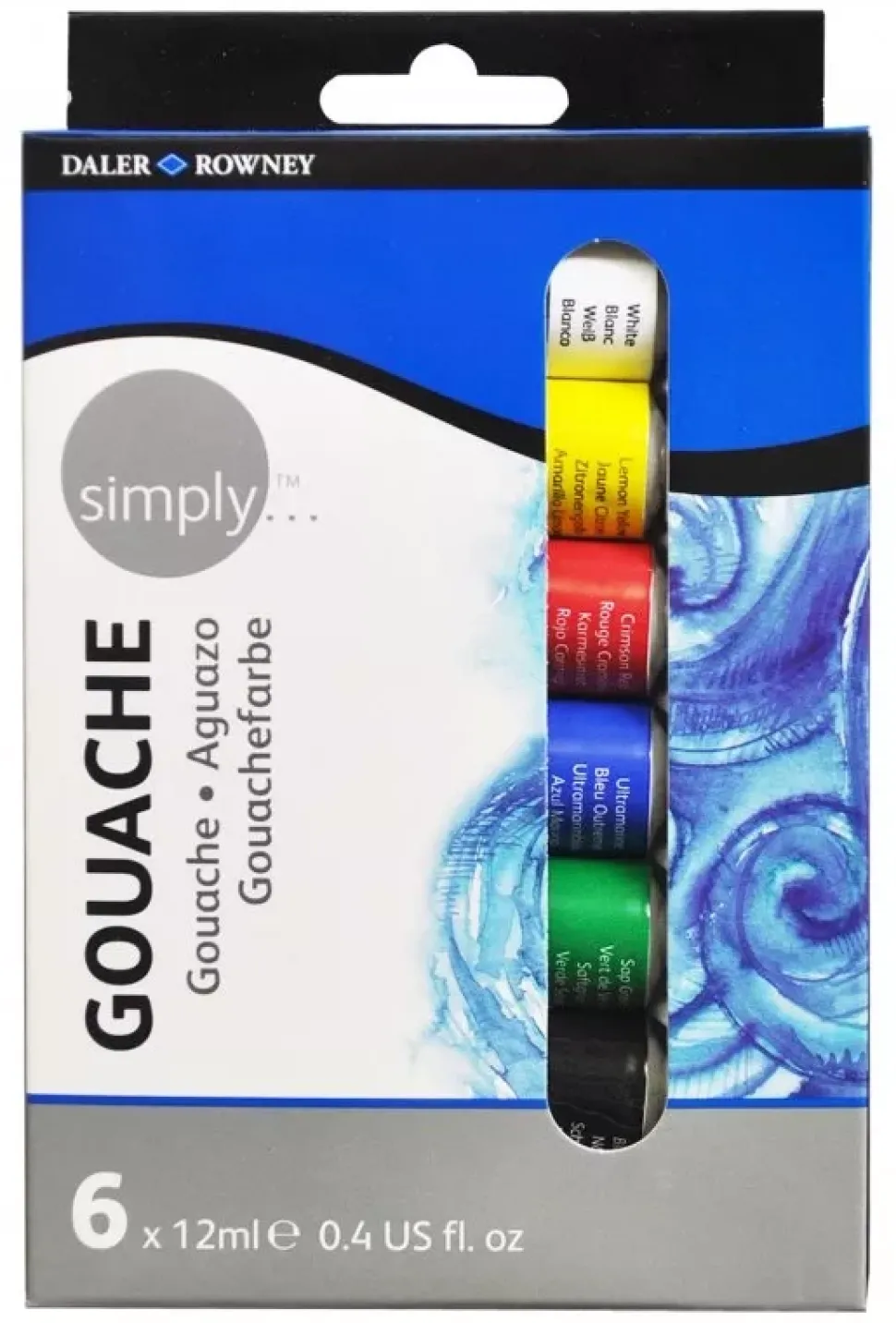 Set 6 gouache Simply Daler-Rowney 12ml