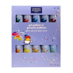 Set 10 guache purpurina infantil Lefranc and Bourgeois 75ml