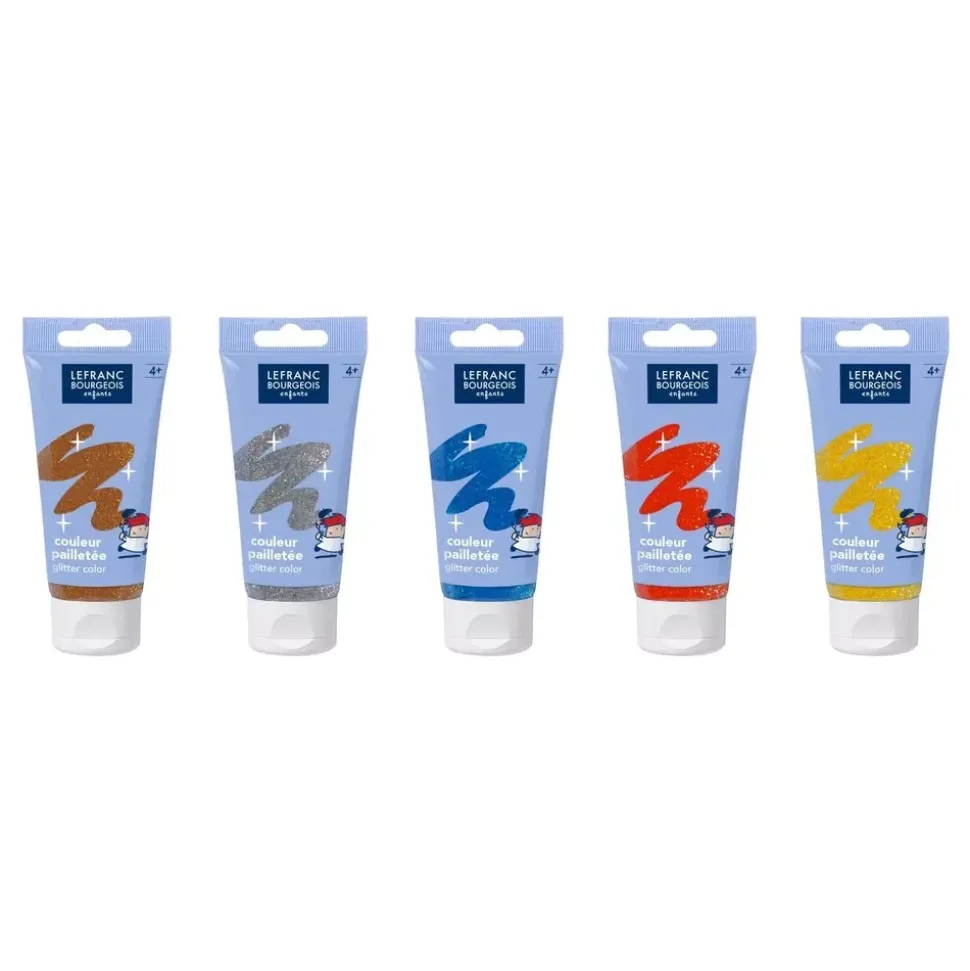 Set 5 guache purpurina infantil Lefranc and Bourgeois 75ml