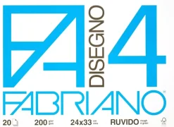 Set 20 Hojas Disegno 4 Fabriano 24x33cm Grano Grueso 200g/m²