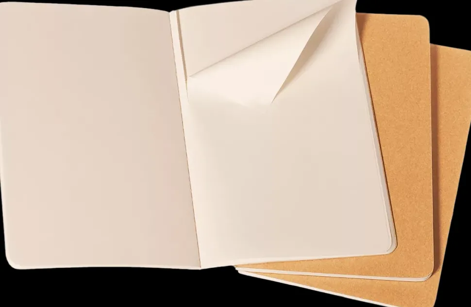 Set 3 Libretas Kraft Lisas tapa blanda Cahier Moleskine 9x14cm