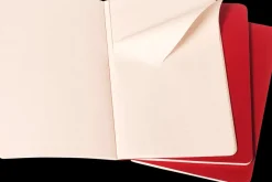 Set 3 Libretas Rojo Arándano Rayas tapa blanda Cahier Moleskine 13x21cm