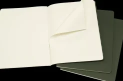 Set 3 Libretas Verdes Lisas tapa blanda Cahier Moleskine 19x26cm