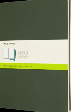 Set 3 Libretas Verdes Lisas tapa blanda Cahier Moleskine 19x26cm