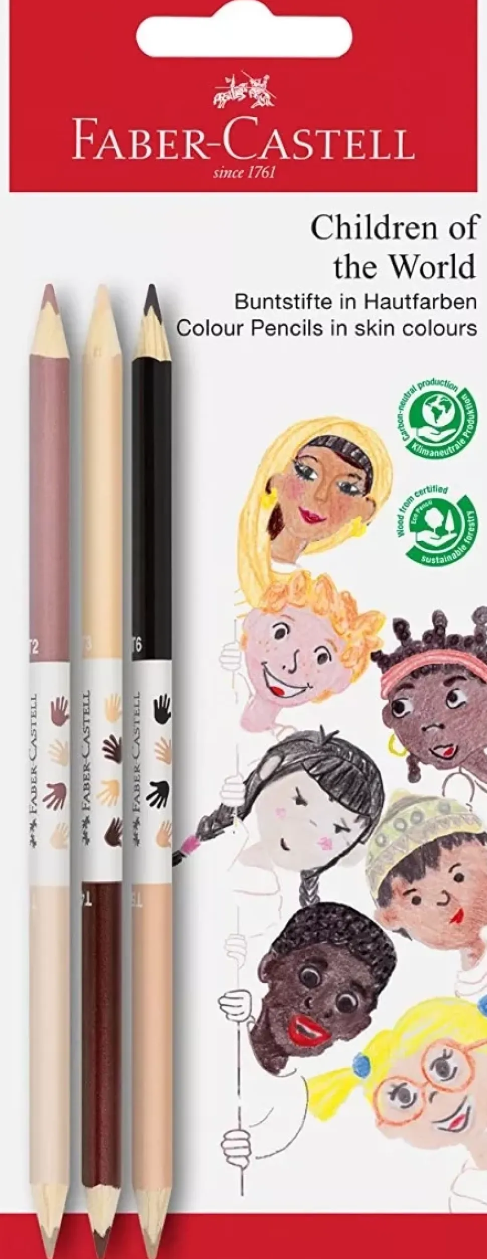 Set 3 Lápices Bicolor Niños del Mundo Faber-Castell