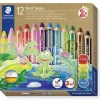 Set 12 lápices cera acuarelables Junior Noris 140 Staedtler